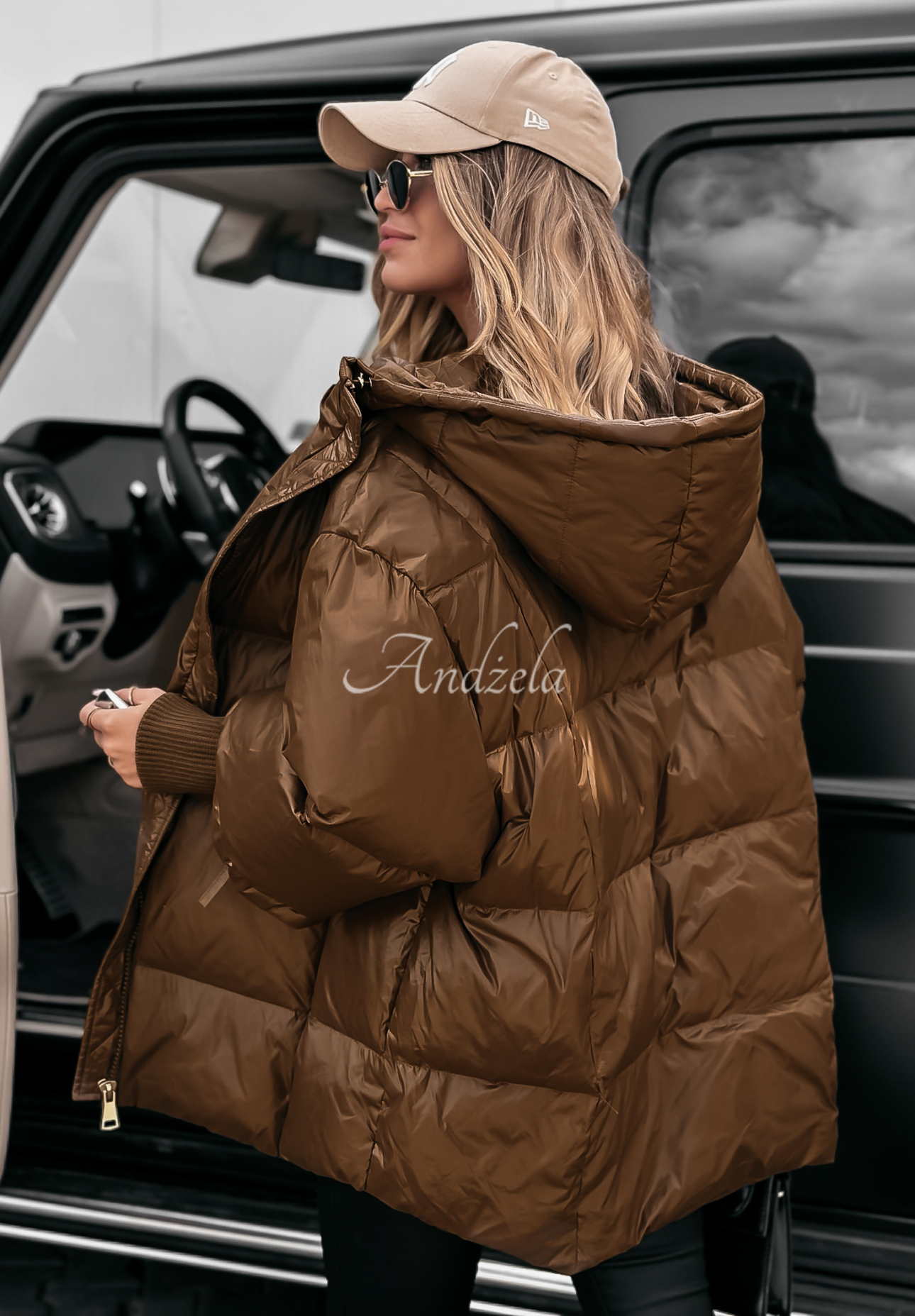 Prošívaná bunda oversize September čokoládová  II
