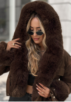 Krátká Bunda z futerkiem Timber Pines čokoládová