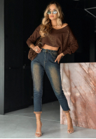 Kalhoty jeanse loose fit More Than Words tmavě modré