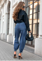 Krátká skórzana ramoneska Not Your Girl černá