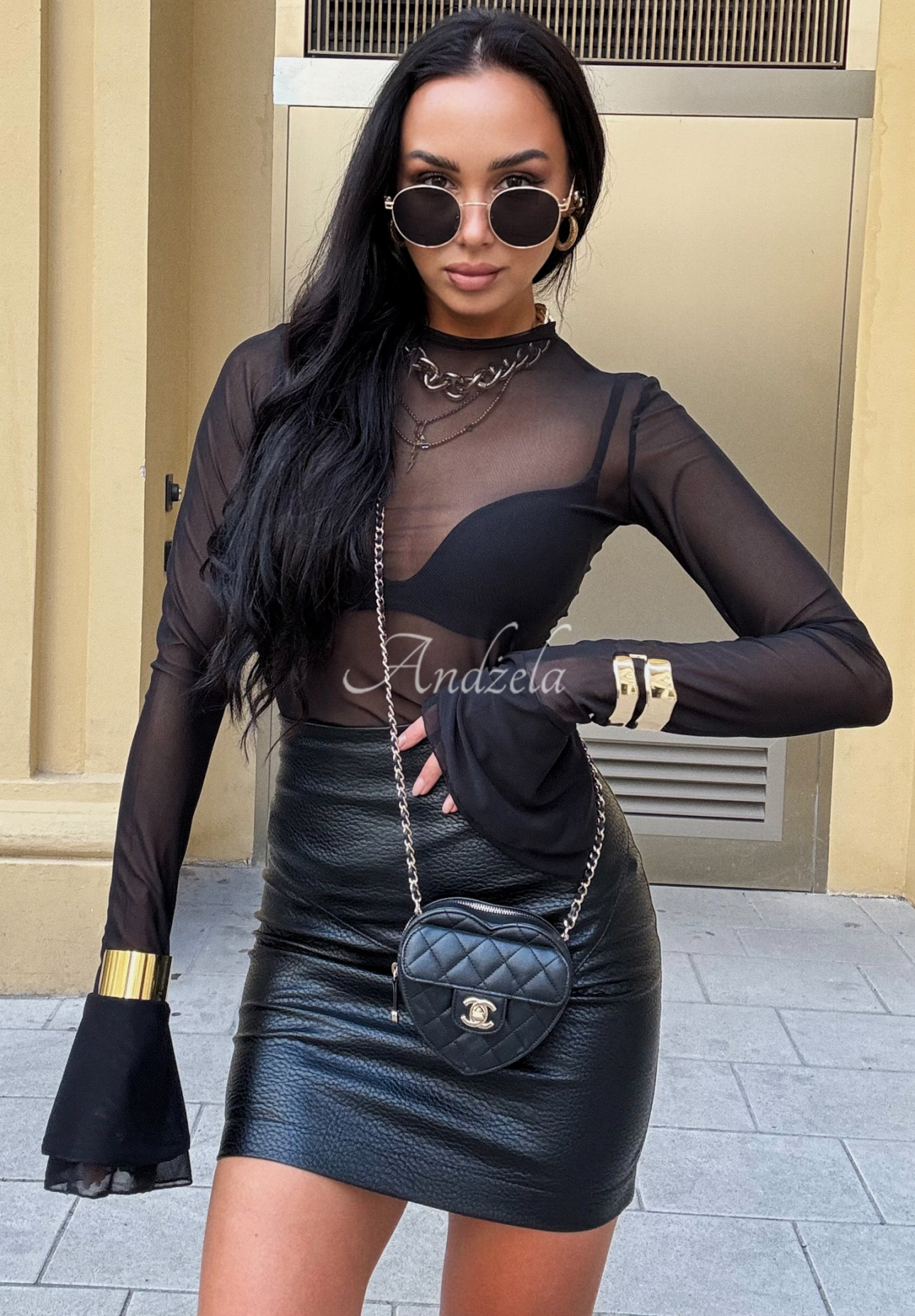 Kožená mini sukně La Milla Not Yet černá