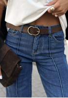 Kalhoty džínové  z paskiem wide leg Power To Inspire tmavě modré
