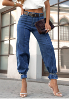 Kalhoty džínové  z paskiem wide leg Power To Inspire tmavě modré
