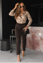 Wzorzysta Košile w kropki Next Look čokoládová