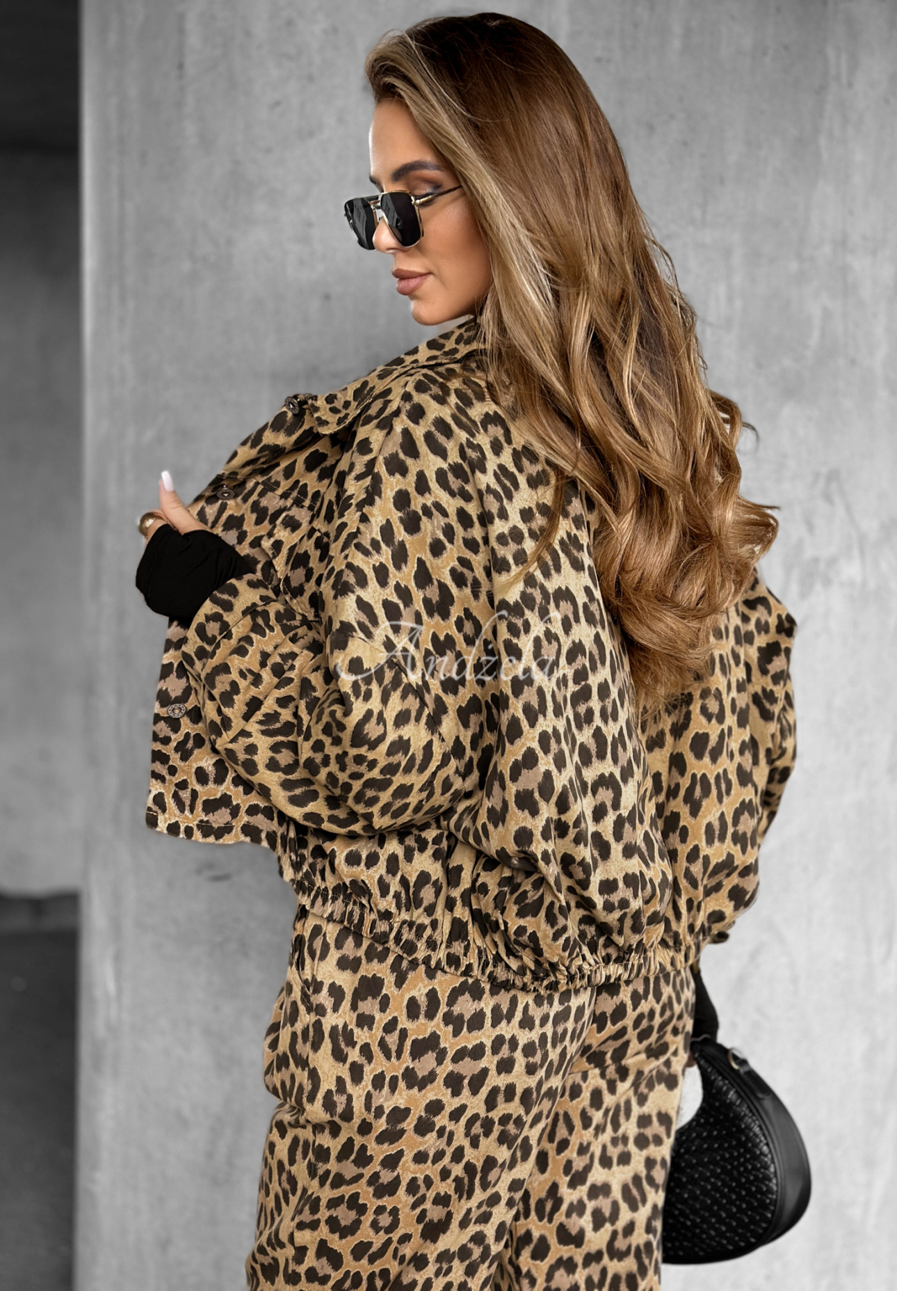 Džínová bunda s leopardím vzorem Panthera Prowl béžovo-hnědý