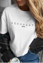 Tričko z nadrukiem Chocolate Mood Bílá