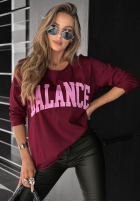 Asymetryczna Halenka z nadrukiem Balance vínová
