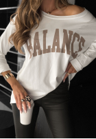 Asymetryczna Halenka z nadrukiem Balance Bílá
