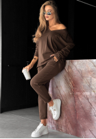 Halenka oversize z dekoltem w serek Cascade čokoládová