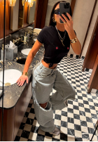 Kalhoty džínové  z przetarciami La Milla Look At Her modré