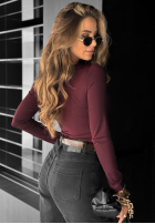 Body z dekoltem w serek Stay A Moment vínová