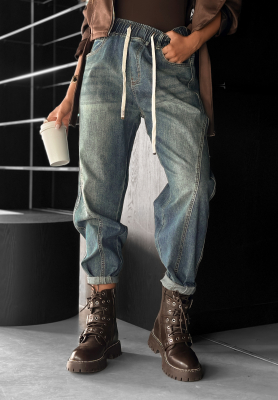 Džíny se stahováním baggy That’s Not Me modré