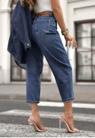 Kalhoty džínové  mom fit Stay Inspired tmavě modré