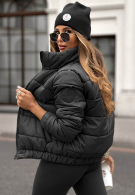 Prošívaná bunda Broken Silence černá