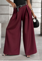 materiálové Kalhoty wide leg Set The Rules bordové