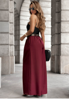 materiálové Kalhoty wide leg Set The Rules bordové
