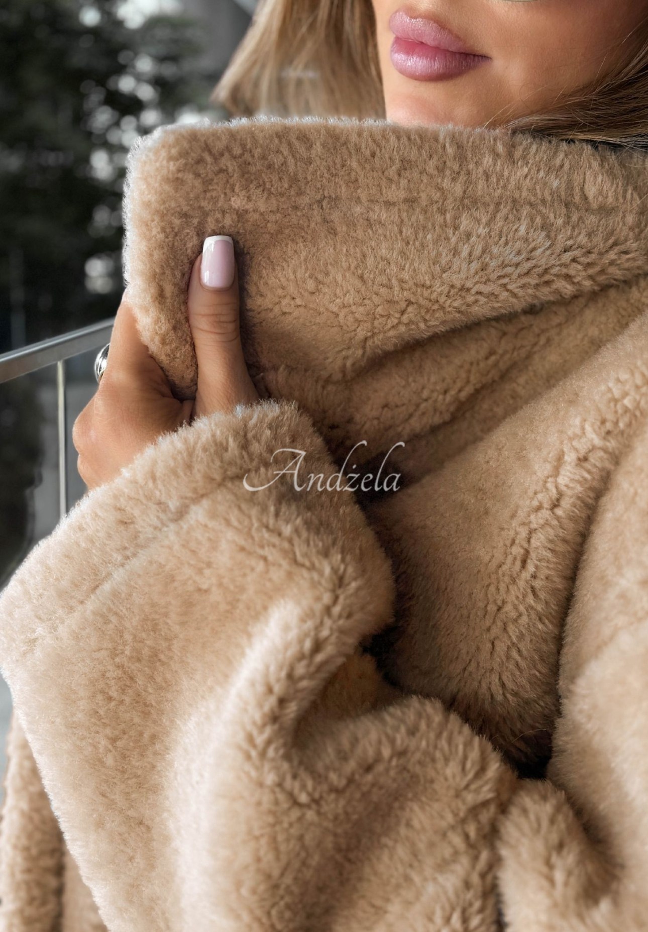 Krátká semišová bunda s kožíškem Maple Park čokoládová