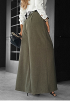 materiálové Kalhoty wide leg Need Coffee khaki