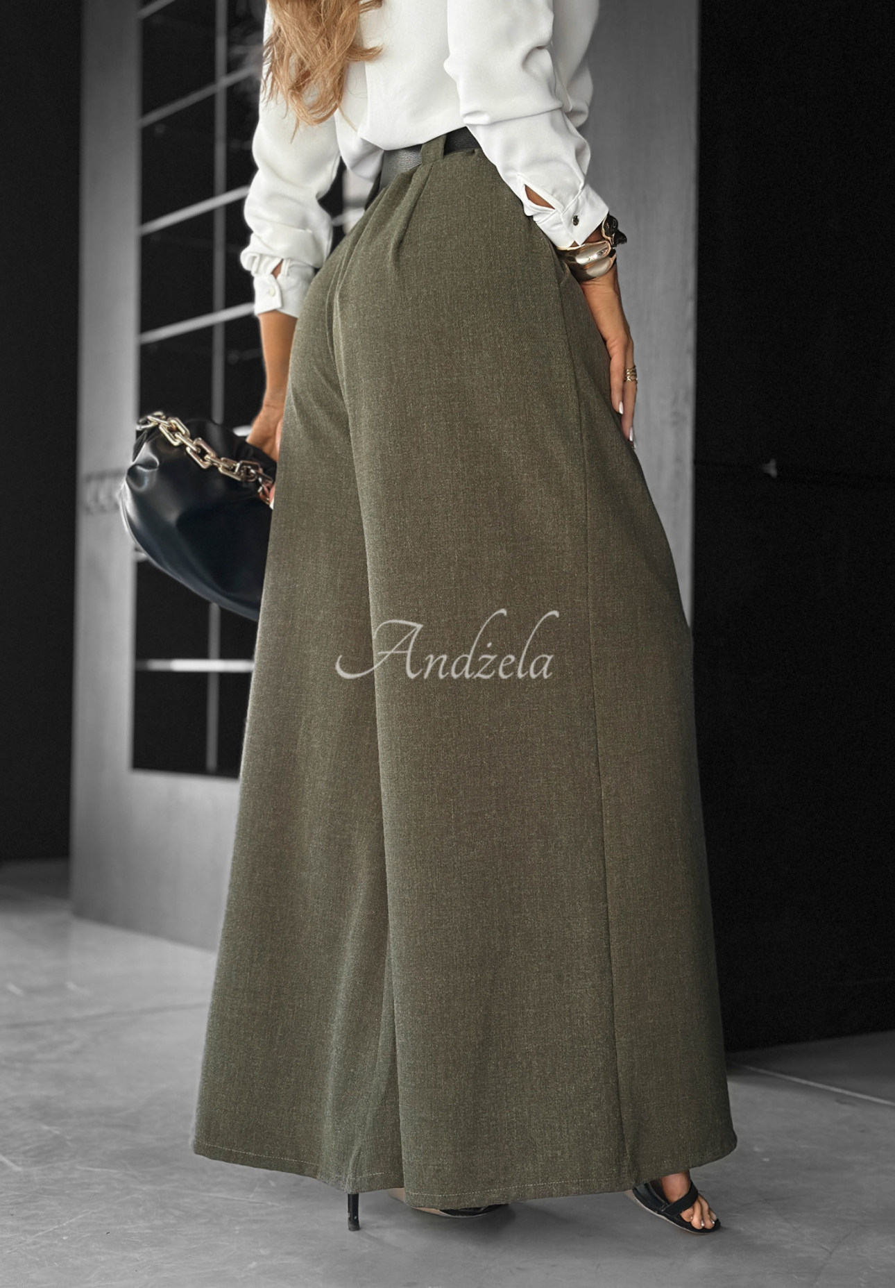 Látkové kalhoty wide leg Need Coffee khaki