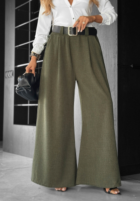 Látkové kalhoty wide leg Need Coffee khaki