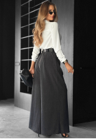 materiálové Kalhoty wide leg Need Coffee grafitowe