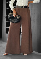 materiálové Kalhoty wide leg Need Coffee čokoládové