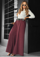 materiálové Kalhoty wide leg Need Coffee bordové