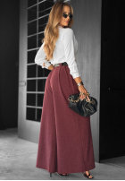 materiálové Kalhoty wide leg Need Coffee bordové