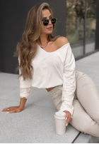 Halenka z dekoltem w serek Lucky Dream ecru