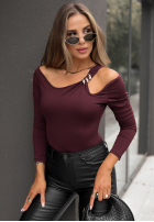 Body s odhalenými rameny Half True bordové