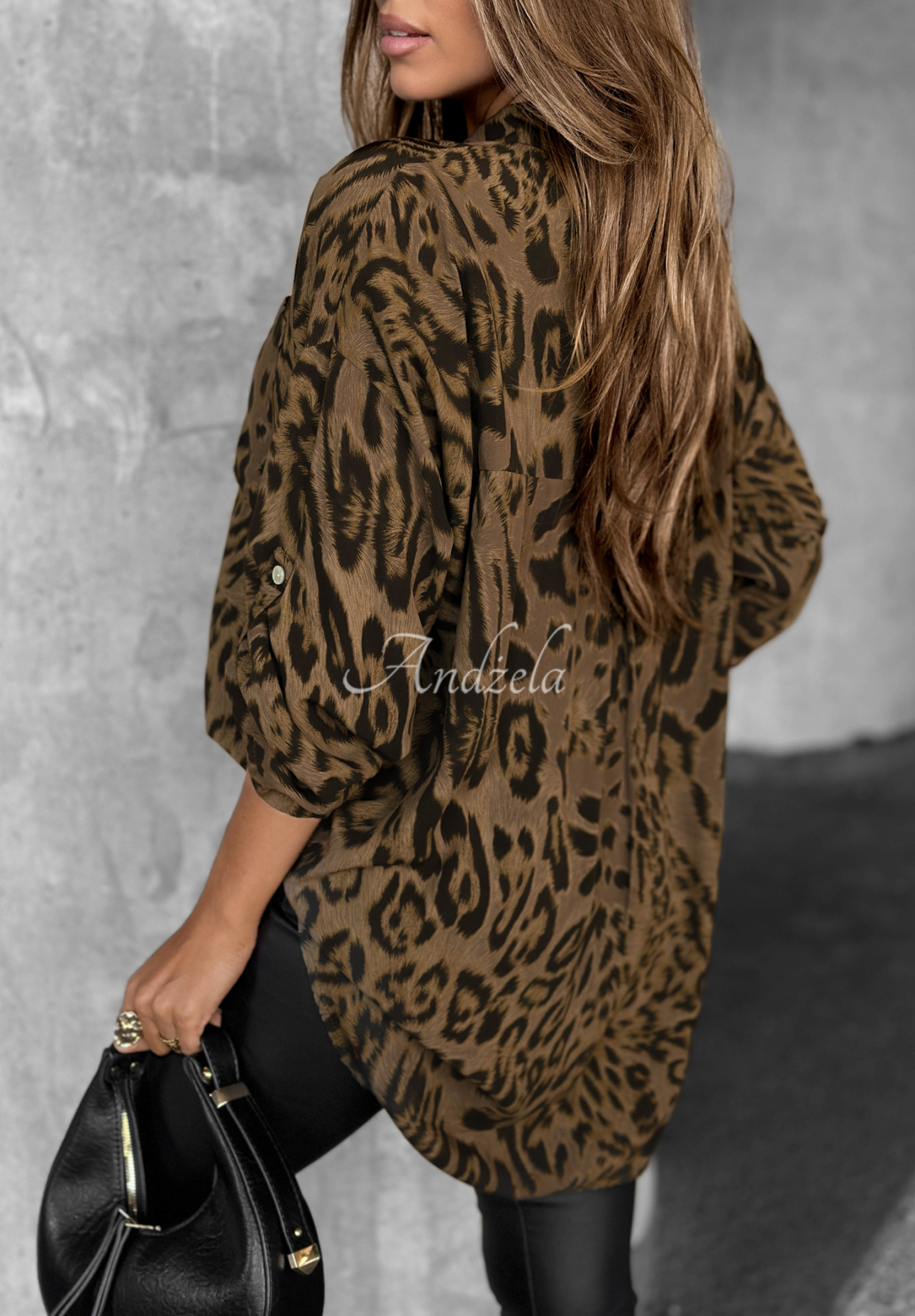 Viskózová košile s leopardím vzorem Redwood City čokoládová