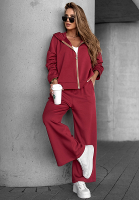 Viskózová tepláková souprava Cross City vínový