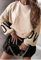 Mikina Lovely Sleeves světle béžový