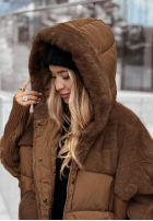 Prošívaná Bunda z futerkiem Snow & Pines velbloudí