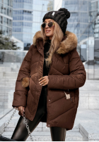 Prošívaná Bunda z futerkiem Admiration In Winter čokoládová
