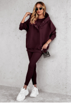 Souprava 3in1 Legíny, top i Mikina Super Fit wino