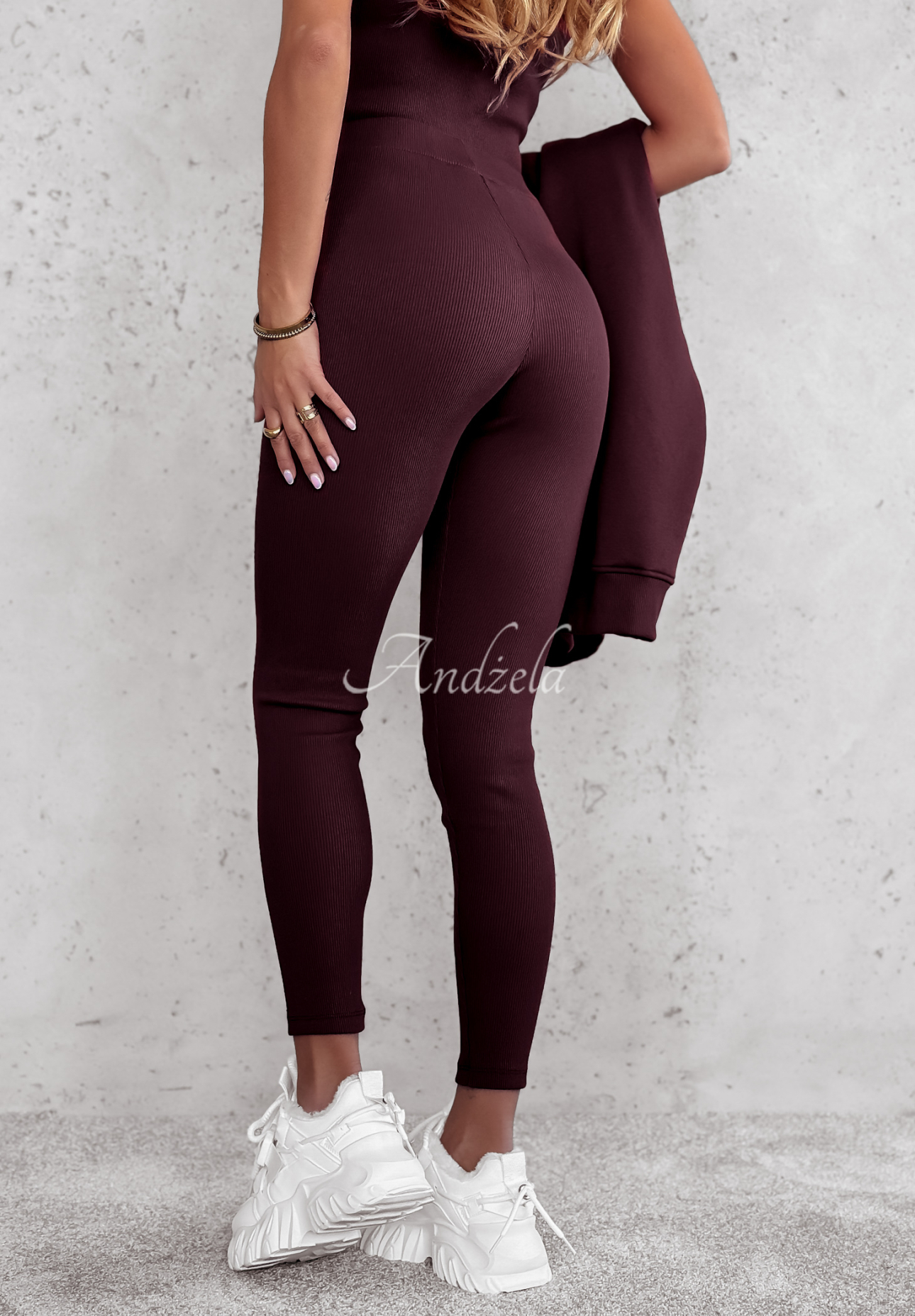 Souprava 3in1 legíny, Top a mikina Super Fit víno