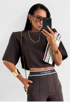 Eleganckie Kalhoty wide leg La Milla Sunshine Elegance čokoládové