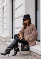 Svetr oversize Cocomore Dreamy Escape jasnoczekoladowy