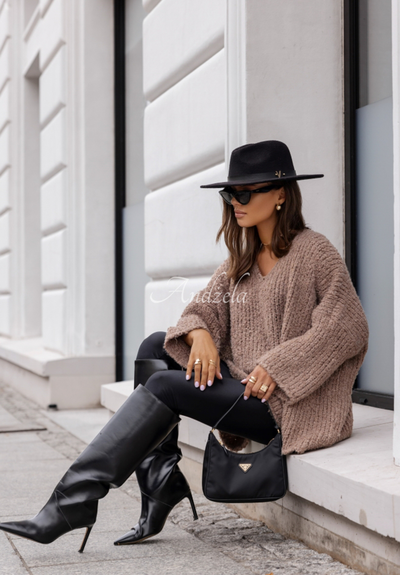 Svetr oversize Cocomore Dreamy Escape světle čokoládová