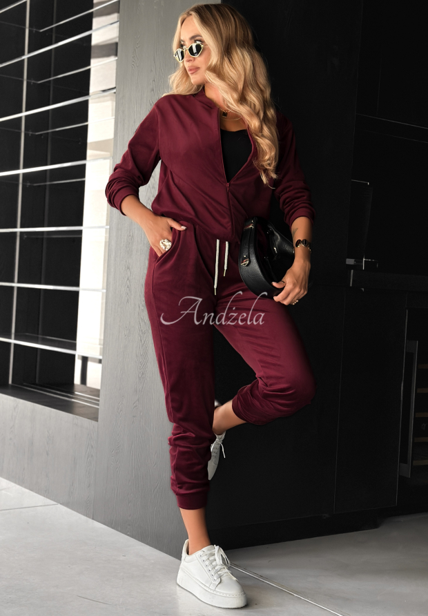 Velurov&aacute; souprava Better Later v&iacute;nov&yacute;