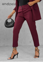 Elegantní cigaretové kalhoty Runway Ready bordové