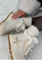 Sneakersy z futerkiem Getting Really Cold světle béžové