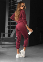 Welurowy Tepláková souprava Unfollowed vínový