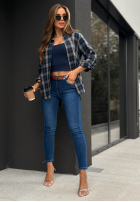 Kalhoty džínové  skinny z paskiem Just Another Day tmavě modré