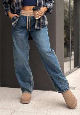 Džíny wide leg Not Your Type tmavě modré