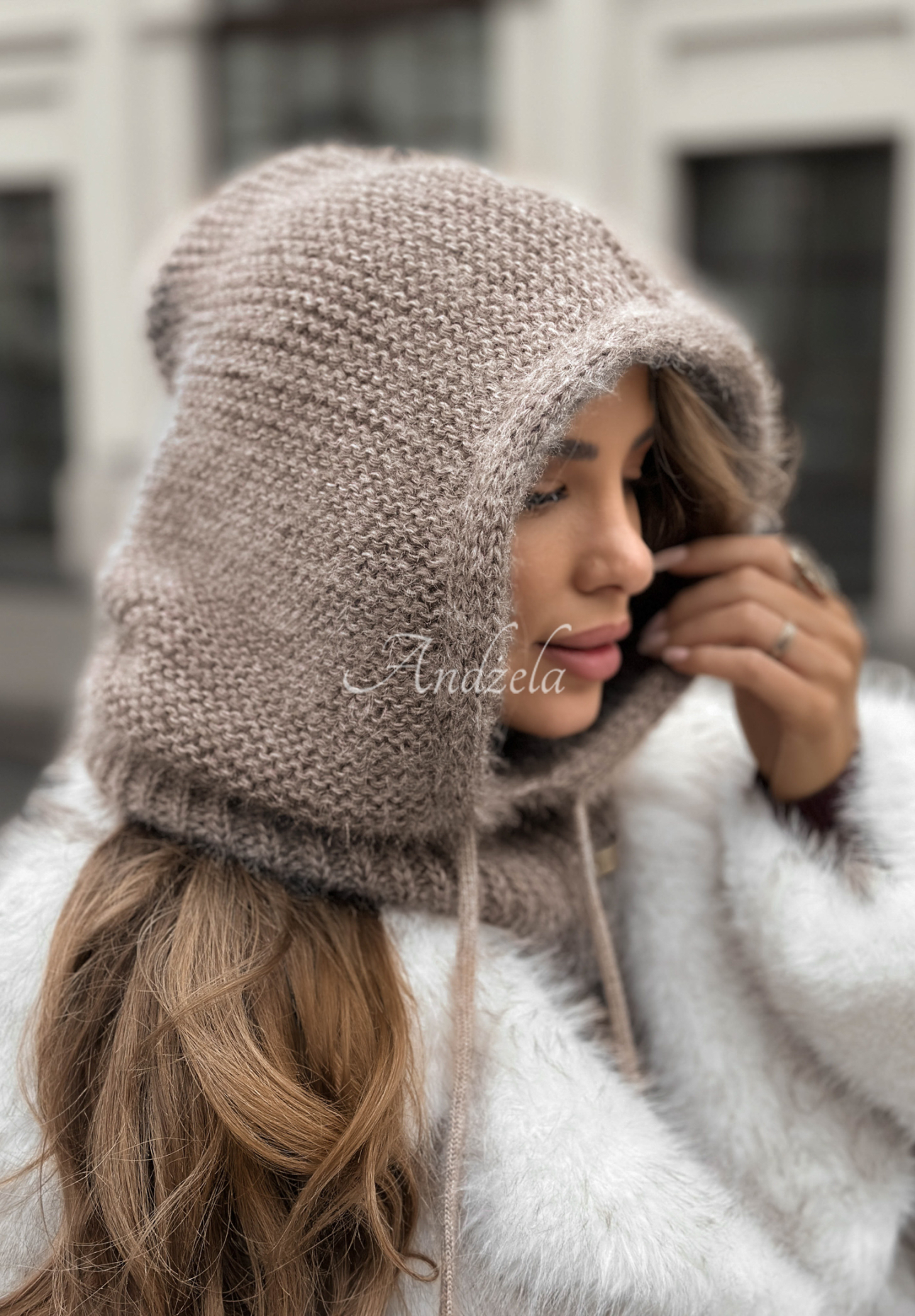 Nákrčník s kapucí balaclava Winter Park Mokka