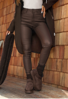 Z Imitace Kůže Kalhoty skinny Falling Quiet čokoládové