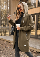 Długa Mikina s kapucí Peaceful Mind khaki