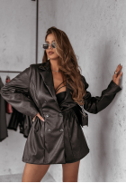 Skórzana Sako z guzikami Before It Changed černá